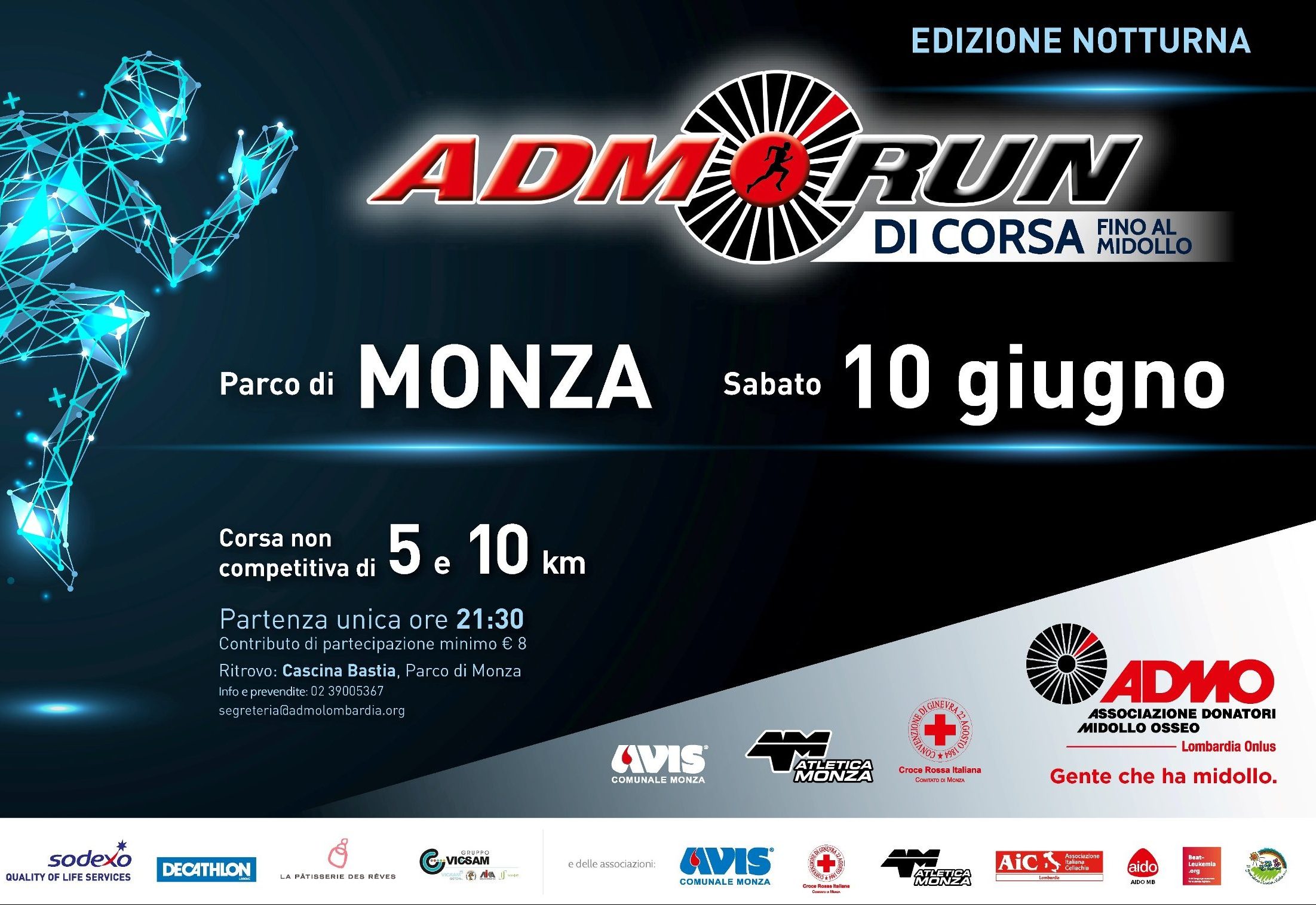 Nel Parco di Monza di corsa in notturna con ADMOrun